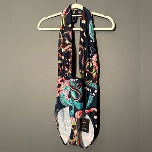 Urban Outfitters Shore Road swimsuit size medium plunging neck snakes halter top